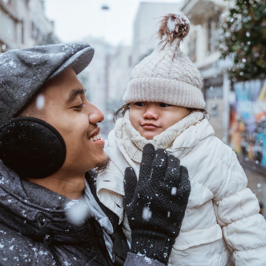 Father And Young Daughter Standing Outdoors (1)